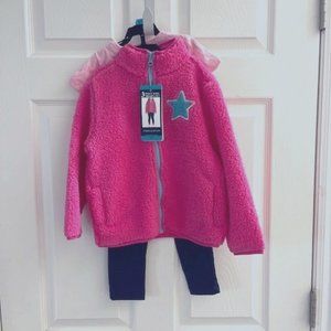 NWT Andy & Evan 3-Piece Fleece Sherpa Set Pink / Blue Size 2T